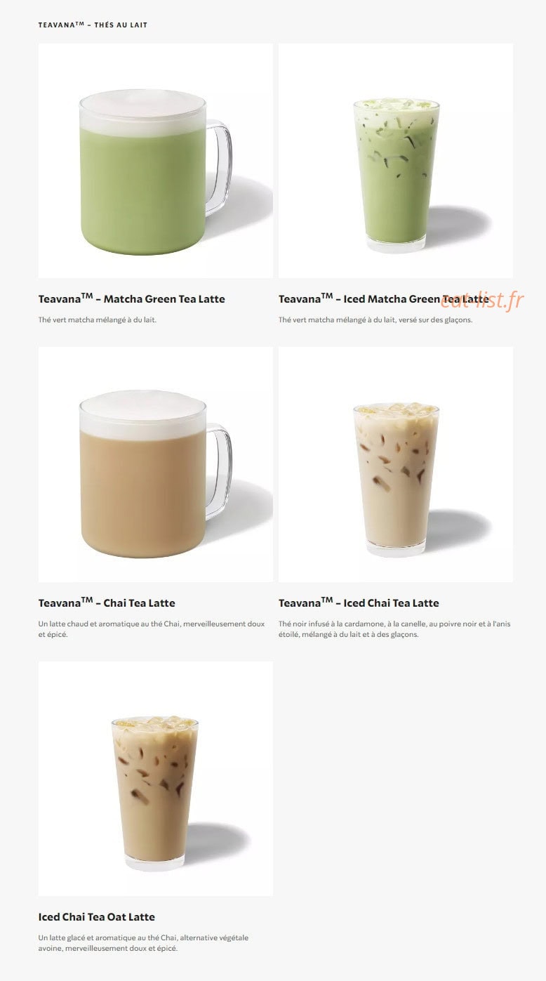 Starbucks Coffee — carte page 9