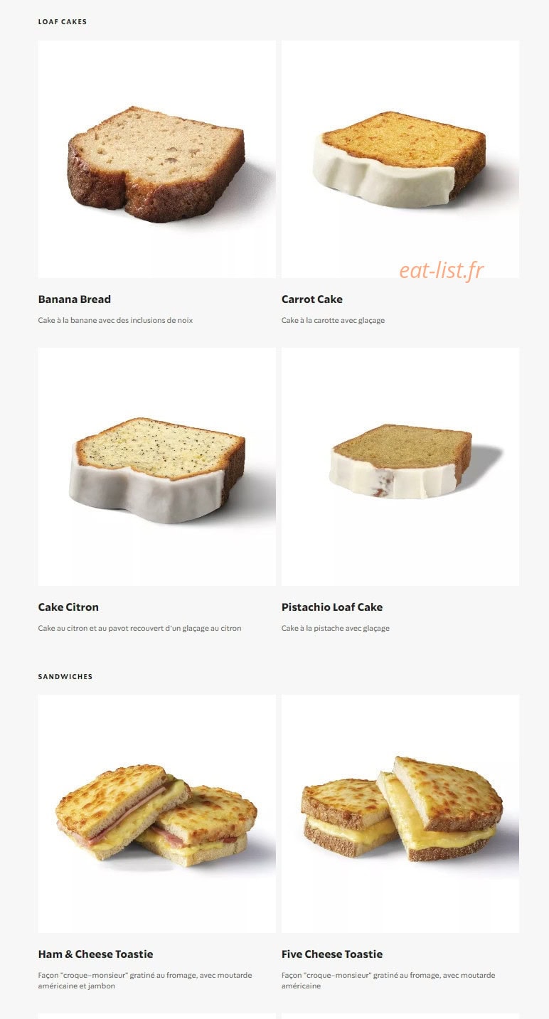 Starbucks Coffee — carte page 18