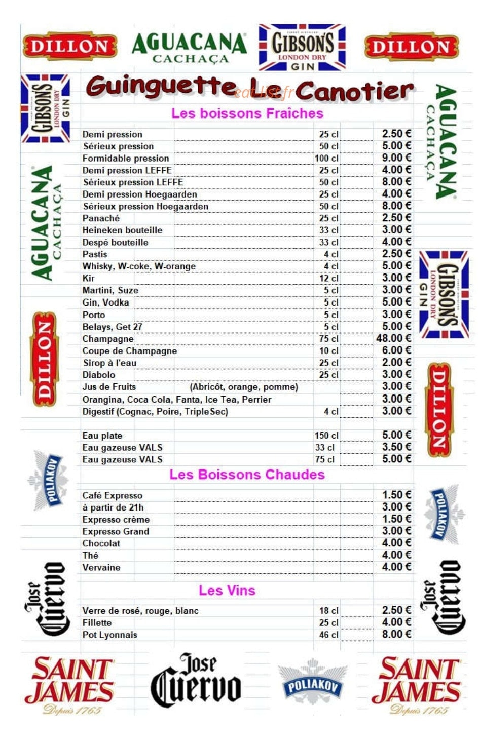Guinguette Le Canotier — carte page 3