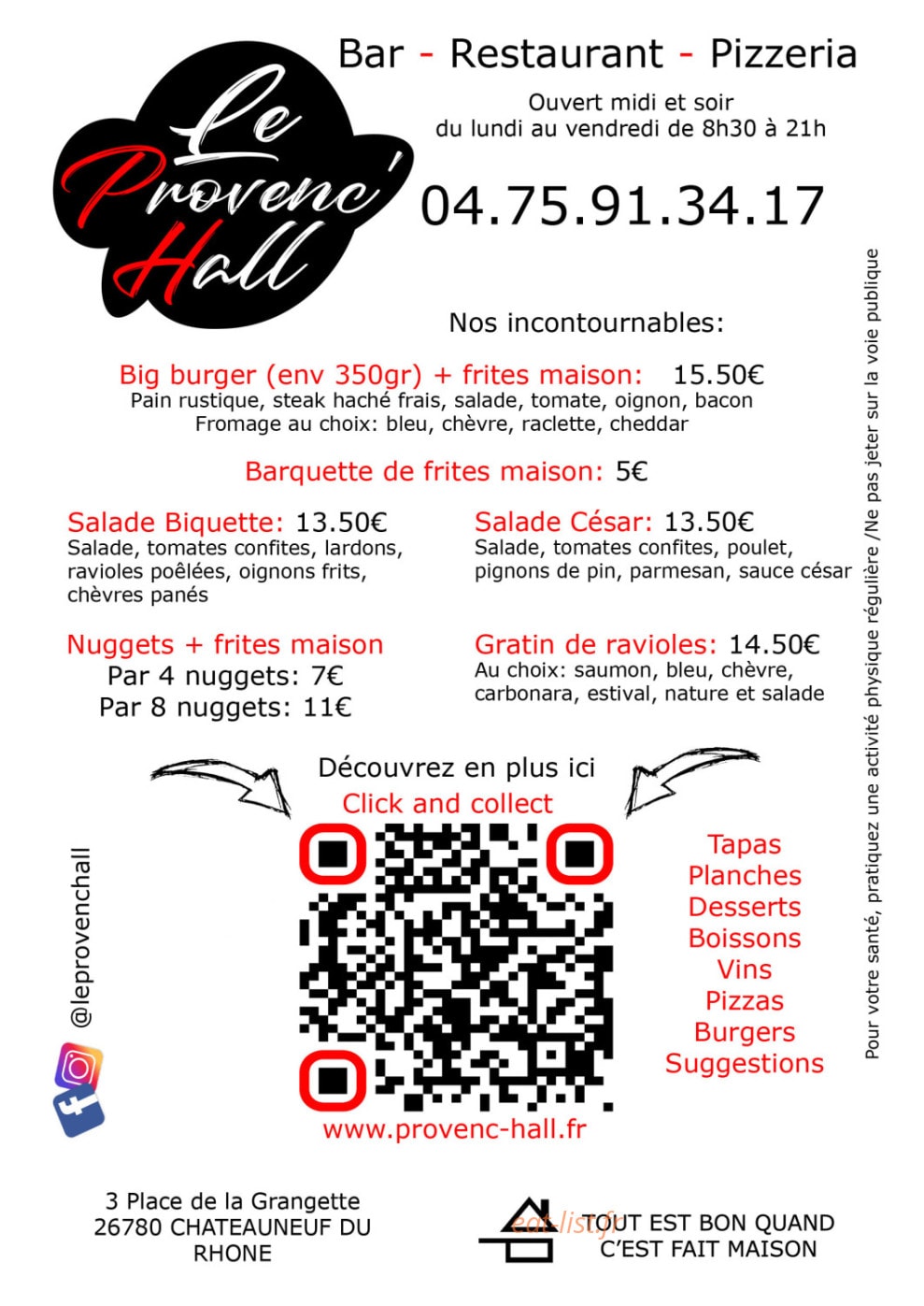 Le Provenc'Hall — carte page 1