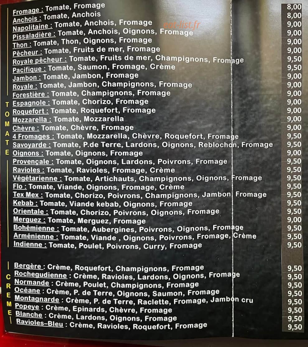 Pizz’ à Marine — carte page 2