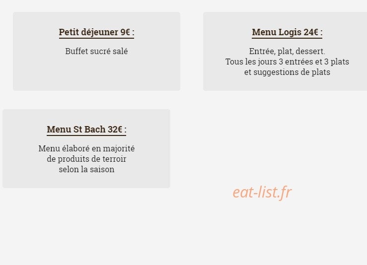 La Bastide St Bach — carte page 1