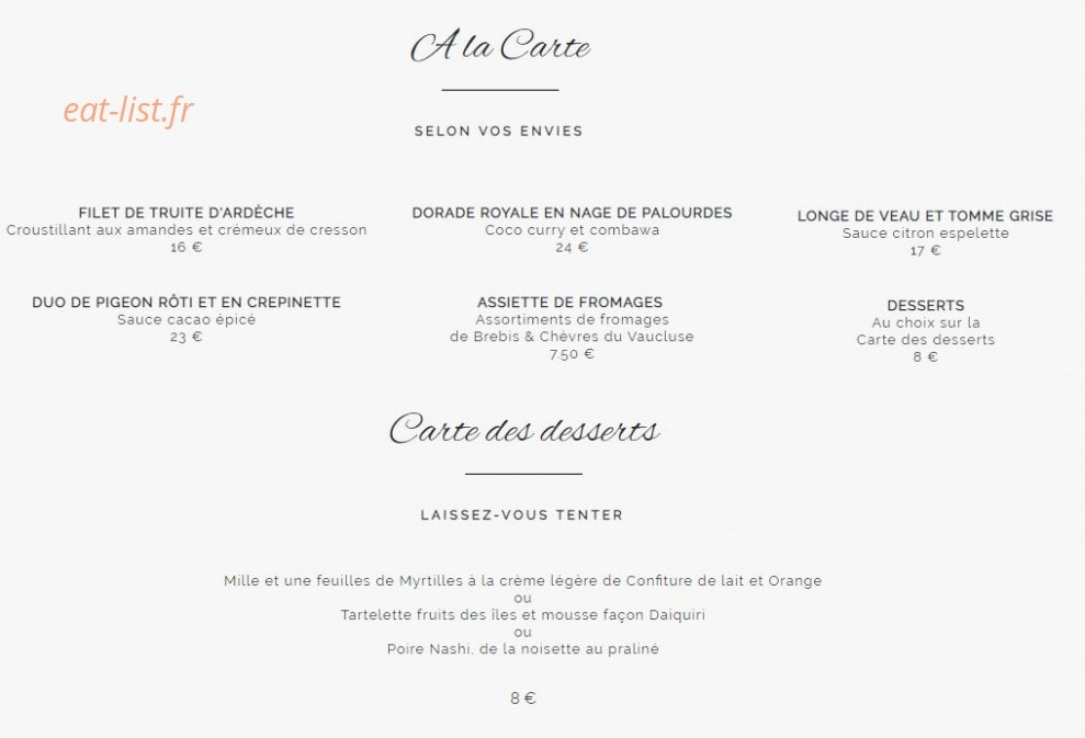 La table du moulin — carte page 2
