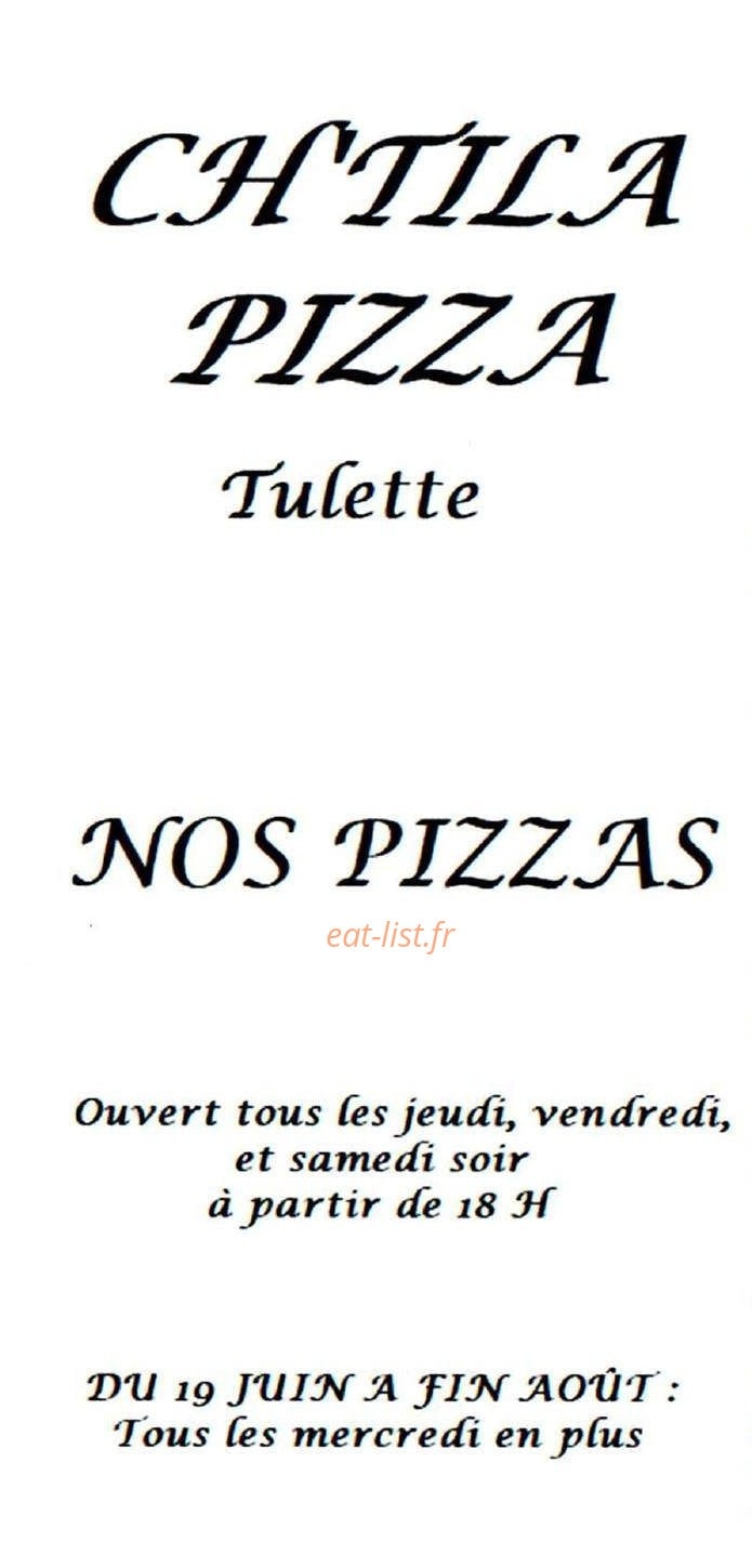 Ch'tila pizza — carte page 1