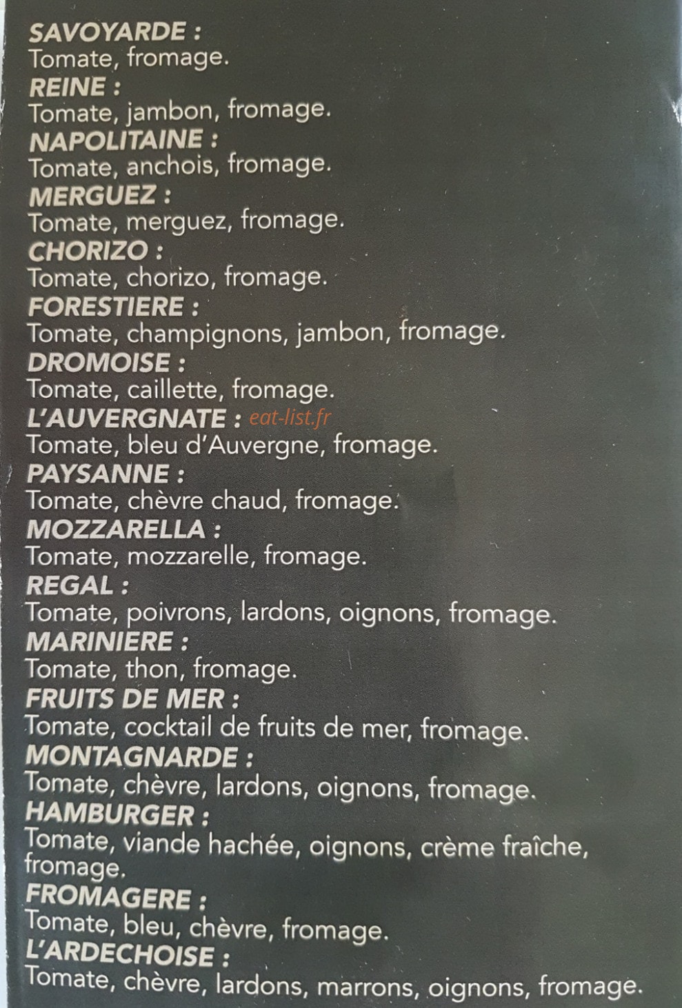 Films And Pizz — carte page 1