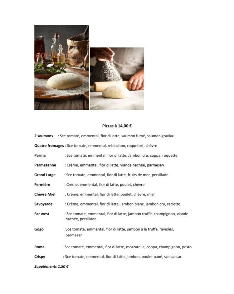 L'atelier de Cuisine — carte page 1