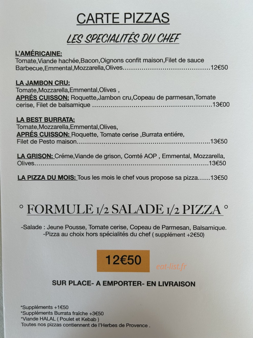 M&A pizza — carte page 4