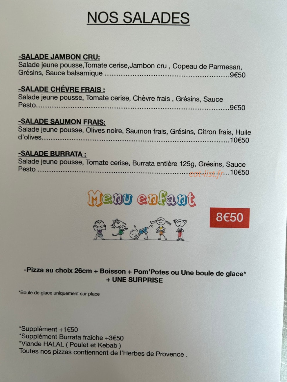 M&A pizza — carte page 3