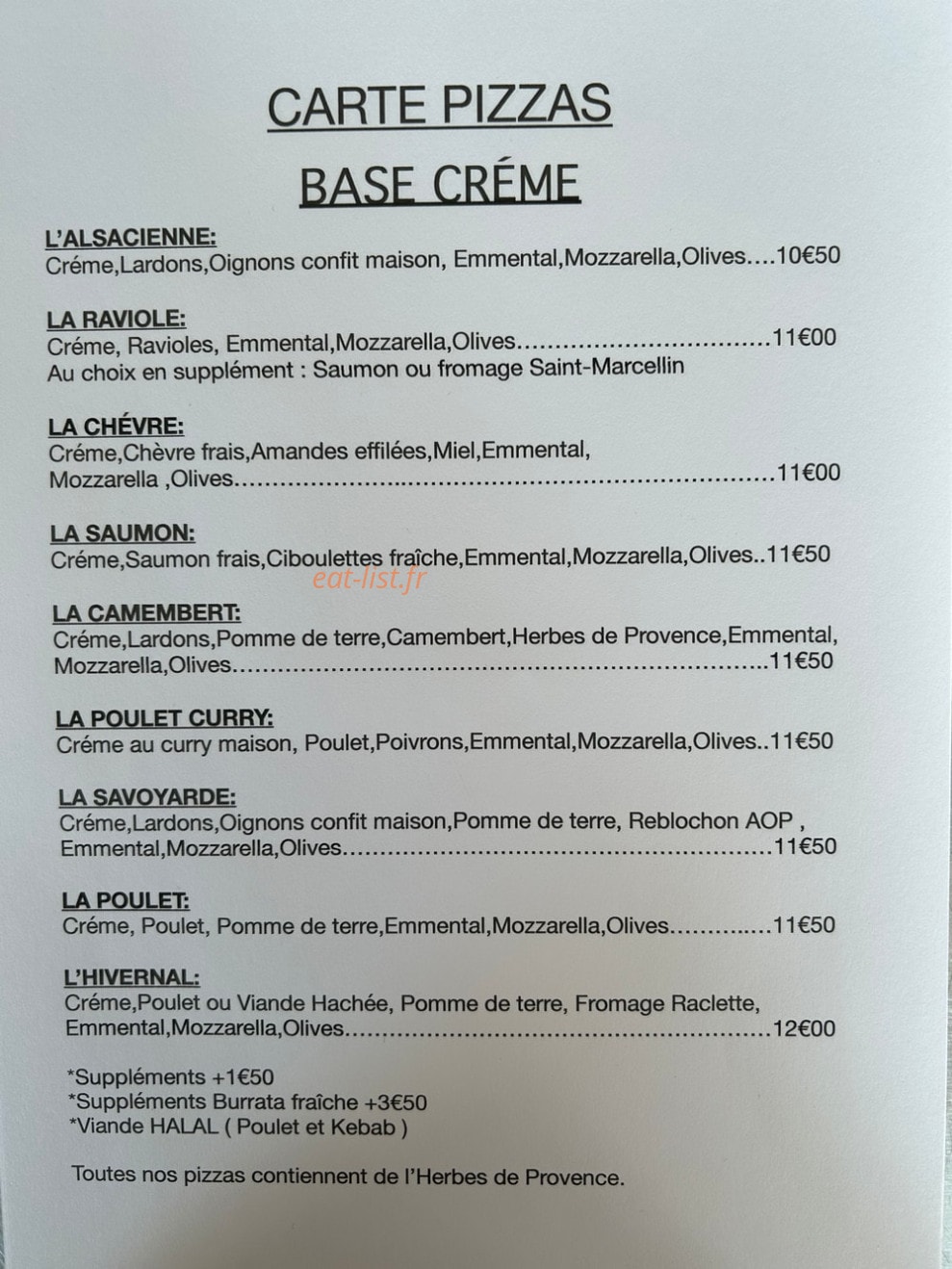M&A pizza — carte page 2