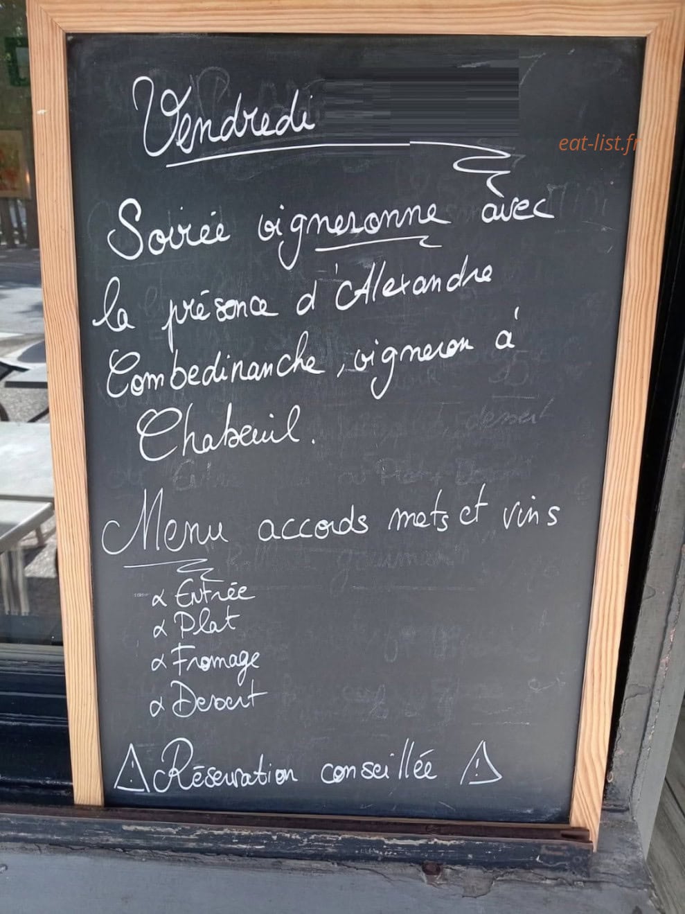 Restaurant L'art des liens — carte page 1
