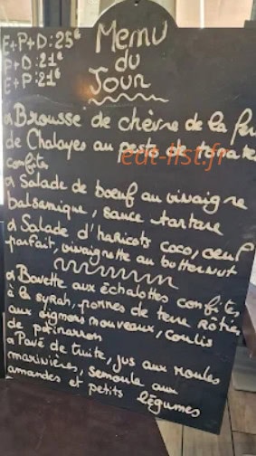 Restaurant L'art des liens — carte page 2