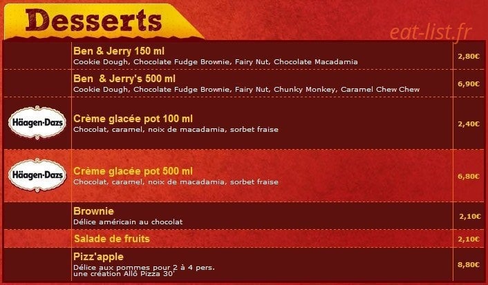 Allo Pizza 30 — carte page 6