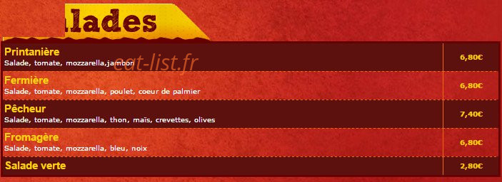 Allo Pizza 30 — carte page 4