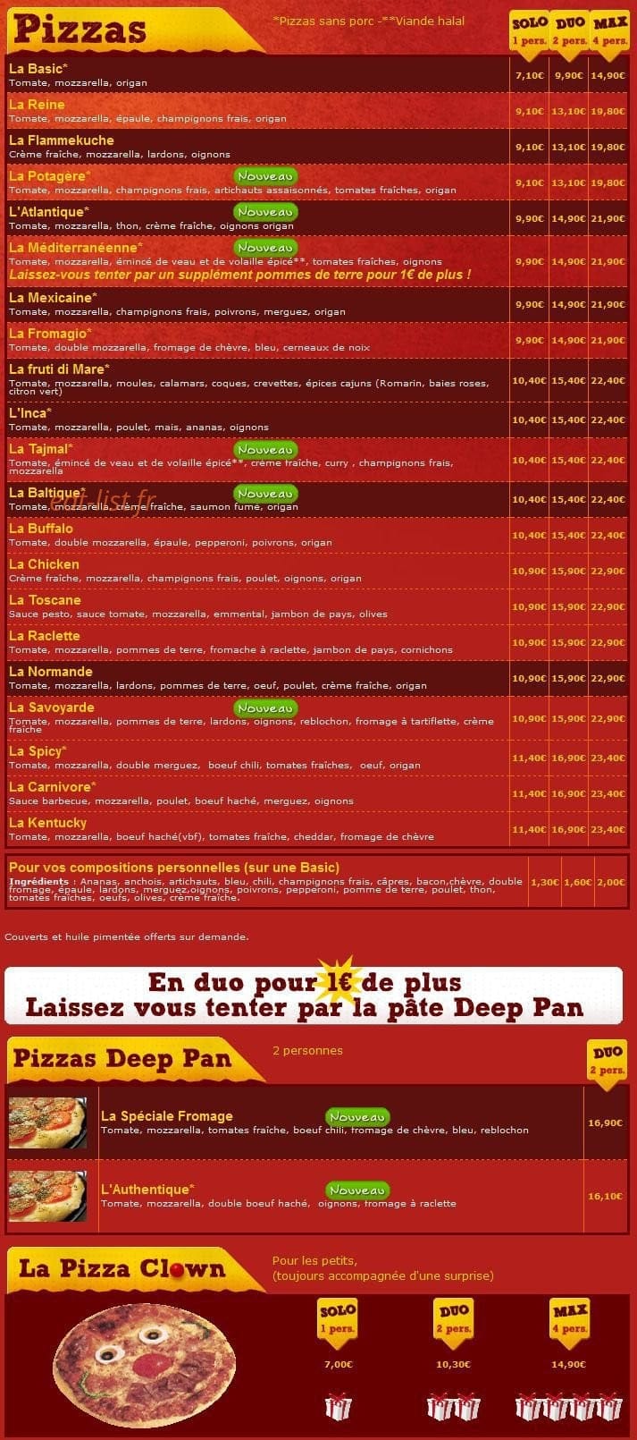 Allo Pizza 30 — carte page 5