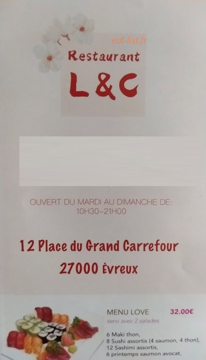 Bar Restaurant asiatique — carte page 1