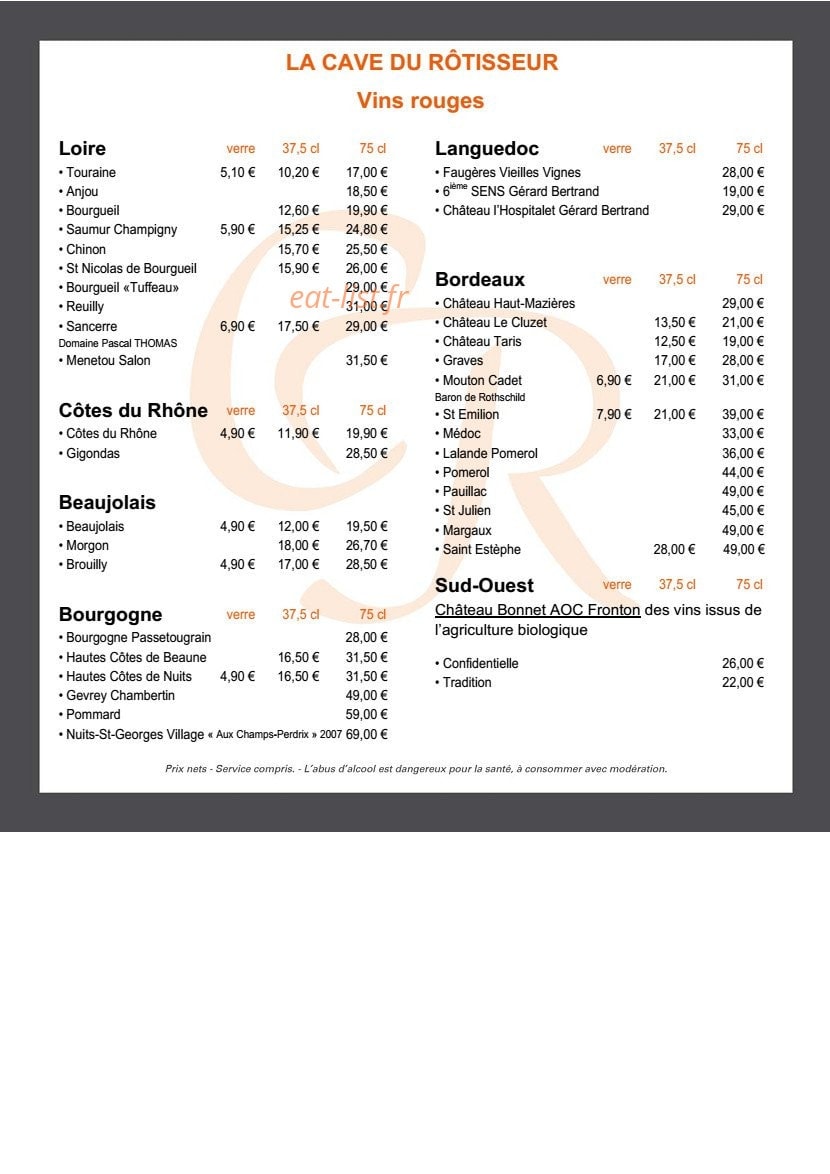 Côté Rôtisserie — carte page 3