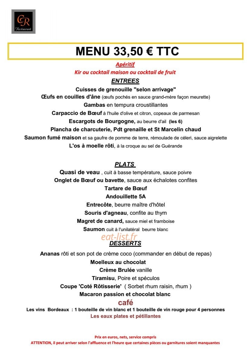 Côté Rôtisserie — carte page 7