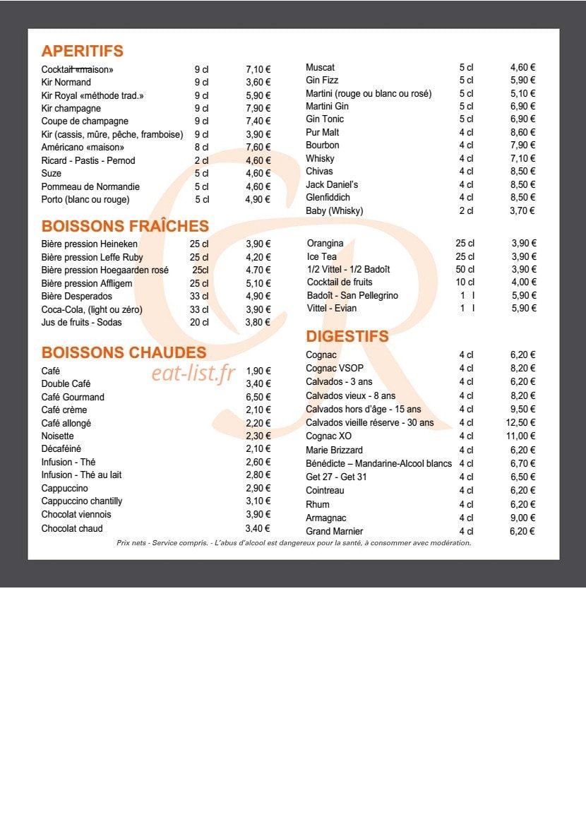 Côté Rôtisserie — carte page 1