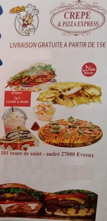 Crepes & Pizza express — carte page 1