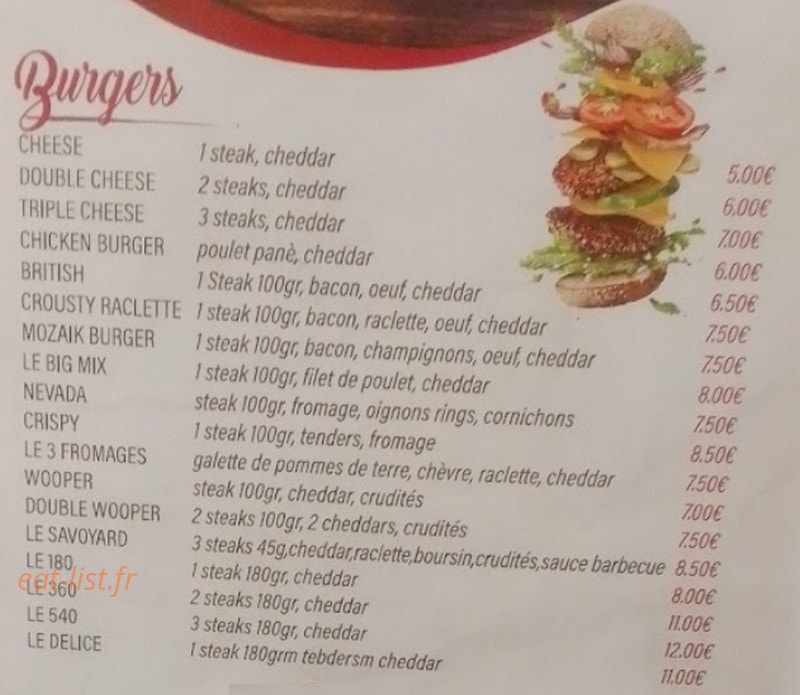 Crepes & Pizza express — carte page 2