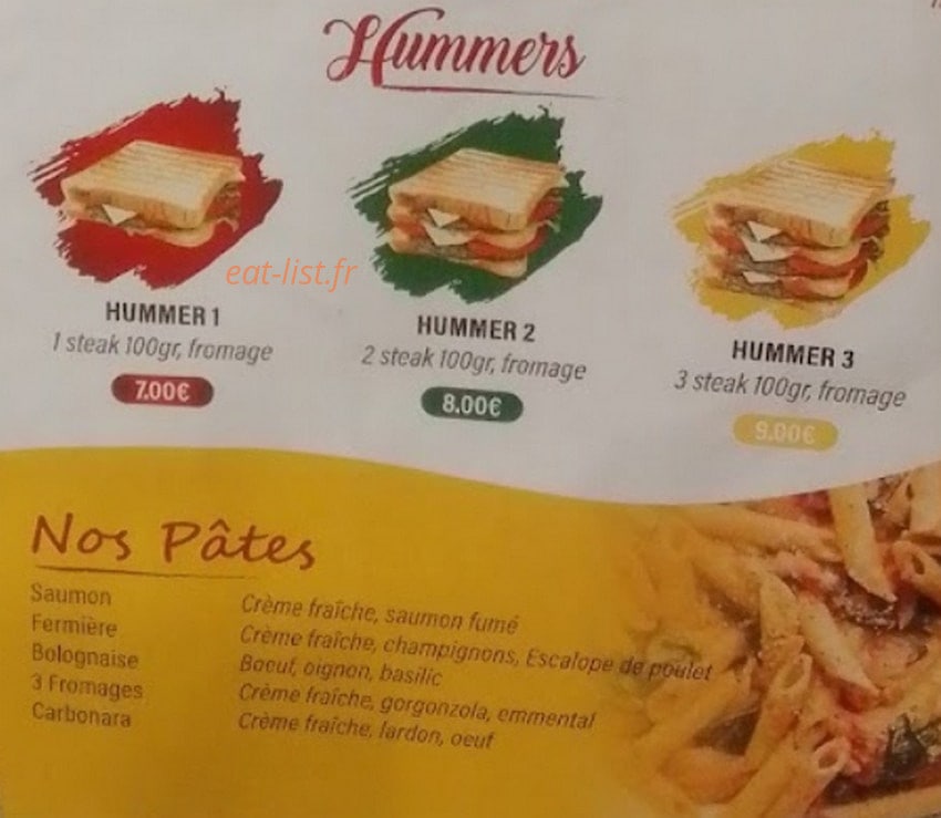 Crepes & Pizza express — carte page 3