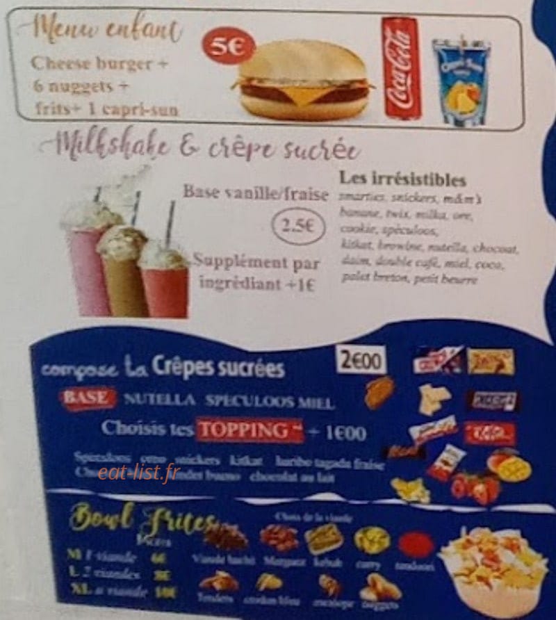Crepes & Pizza express — carte page 6