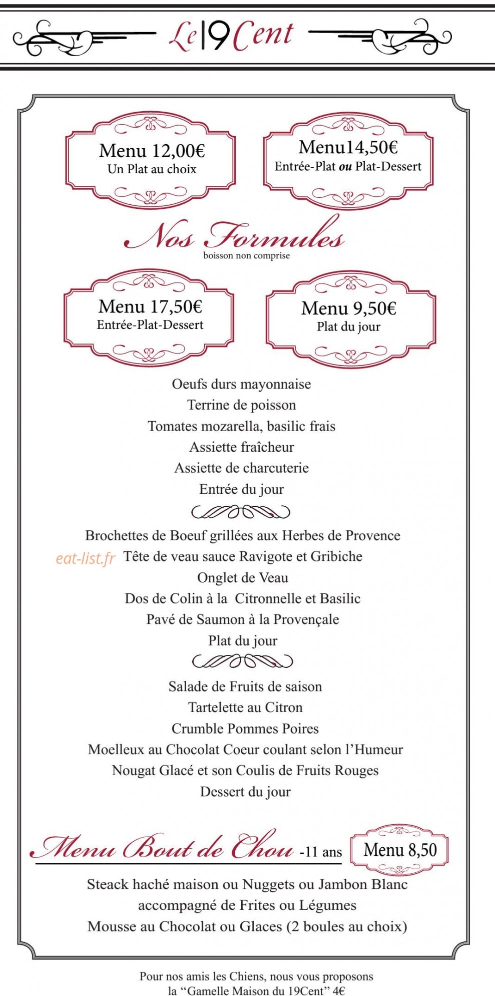 Le 19Cent — carte page 4