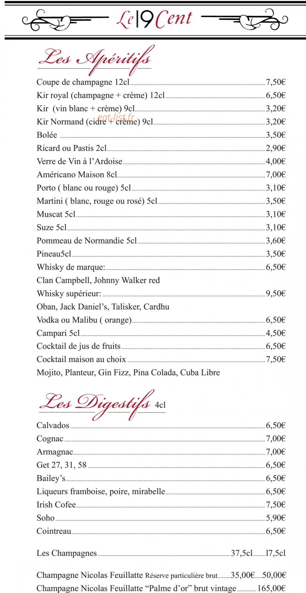Le 19Cent — carte page 5