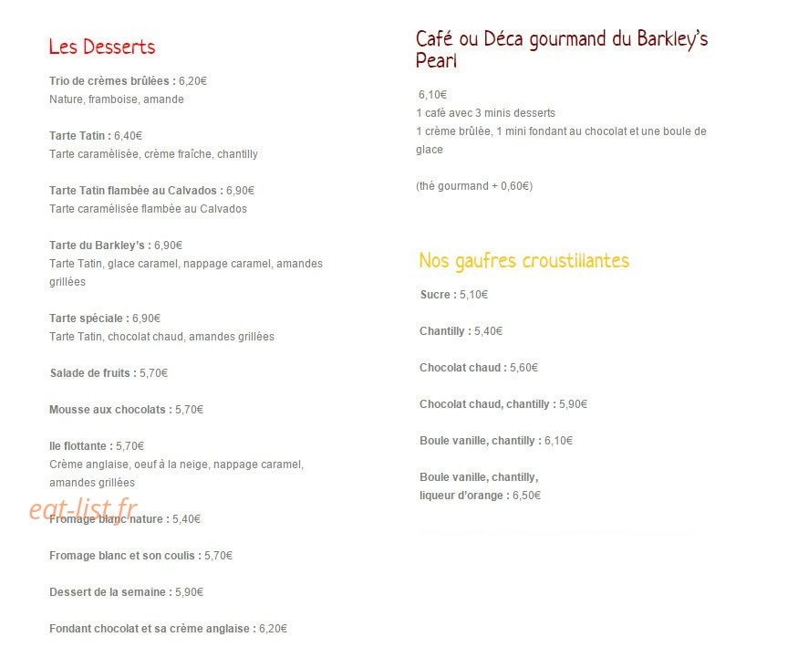 Le Barkley's Pearl — carte page 14