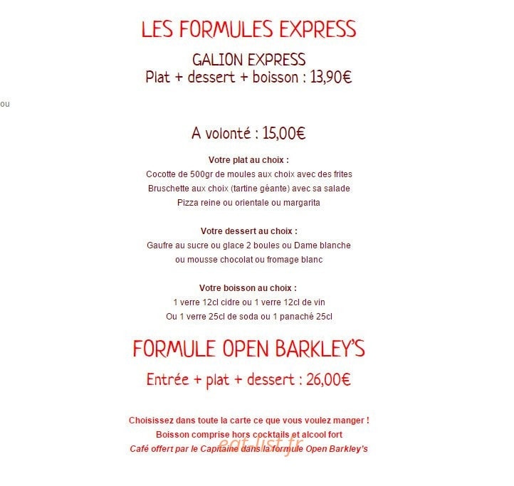 Le Barkley's Pearl — carte page 1