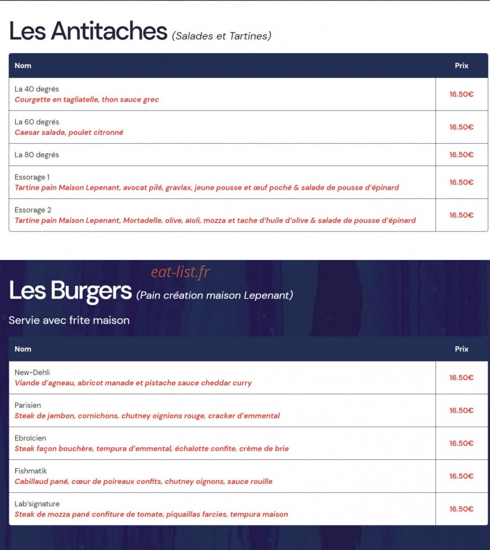 Le Labomatik — carte page 2