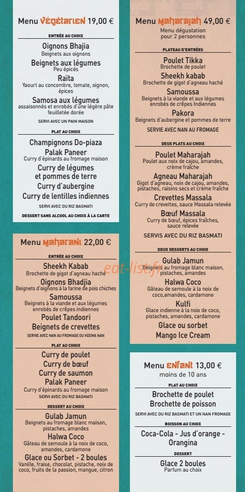 Le Maharajah — carte page 6