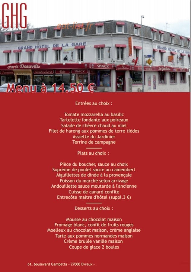 Le paris deauville — carte page 1