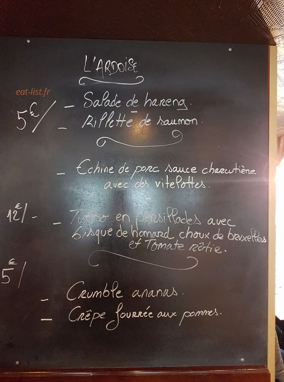 London Pub — carte page 1