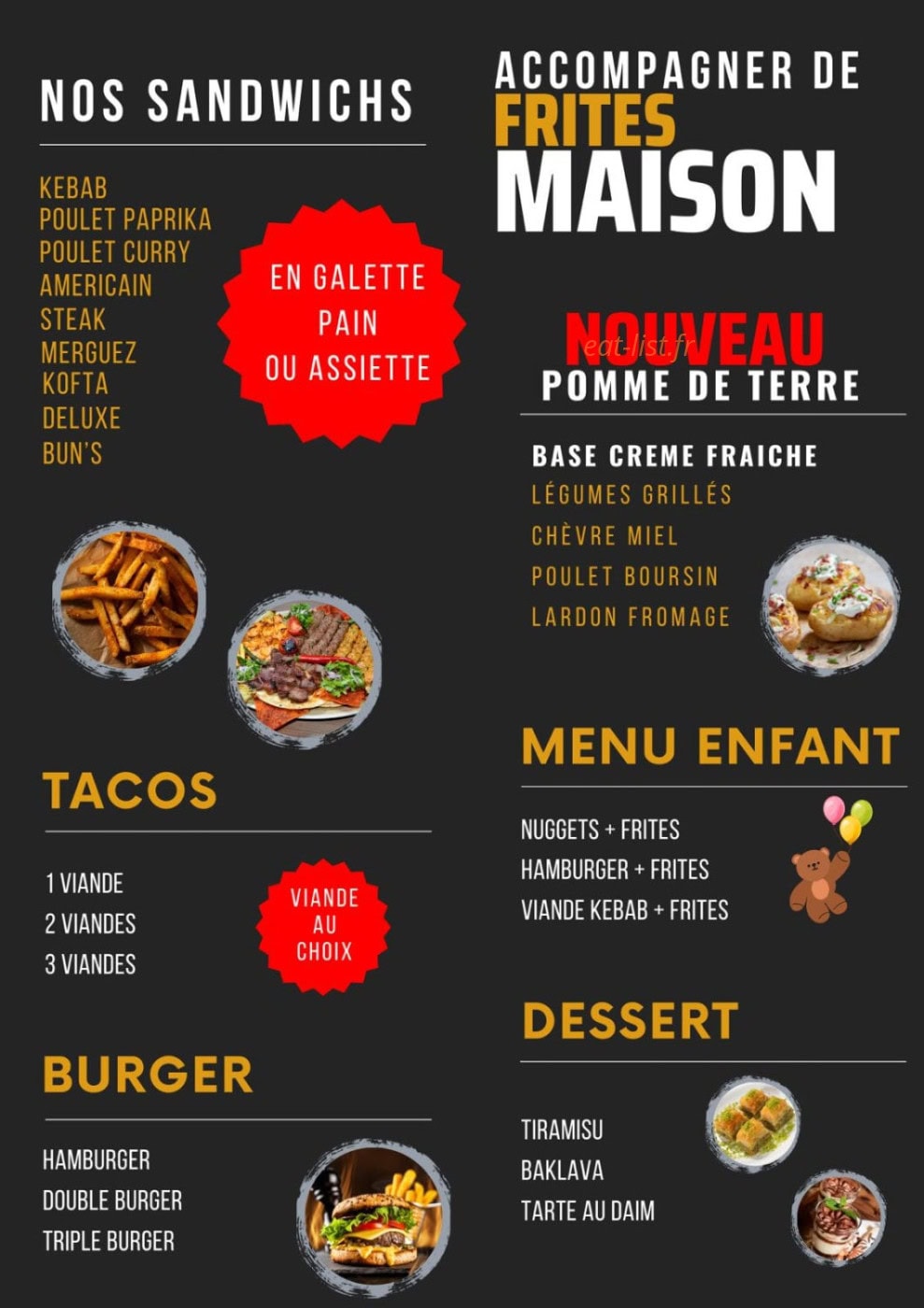 Mix's Kebab — carte page 1