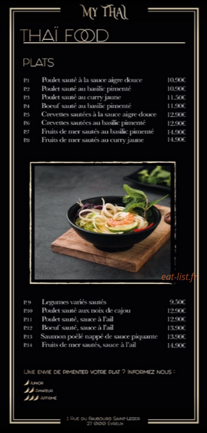 My Thaï — carte page 3
