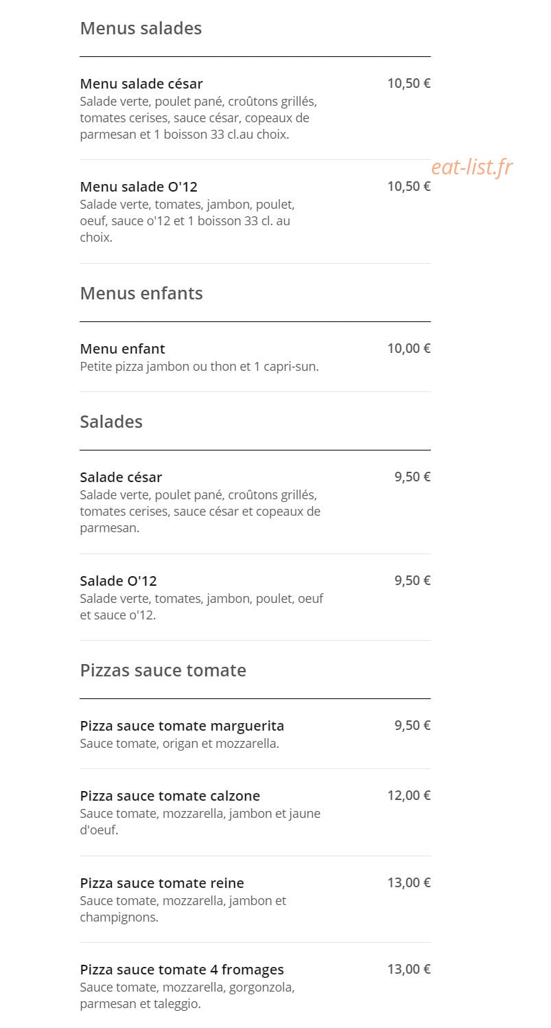 O'12 L'Authentique — carte page 2