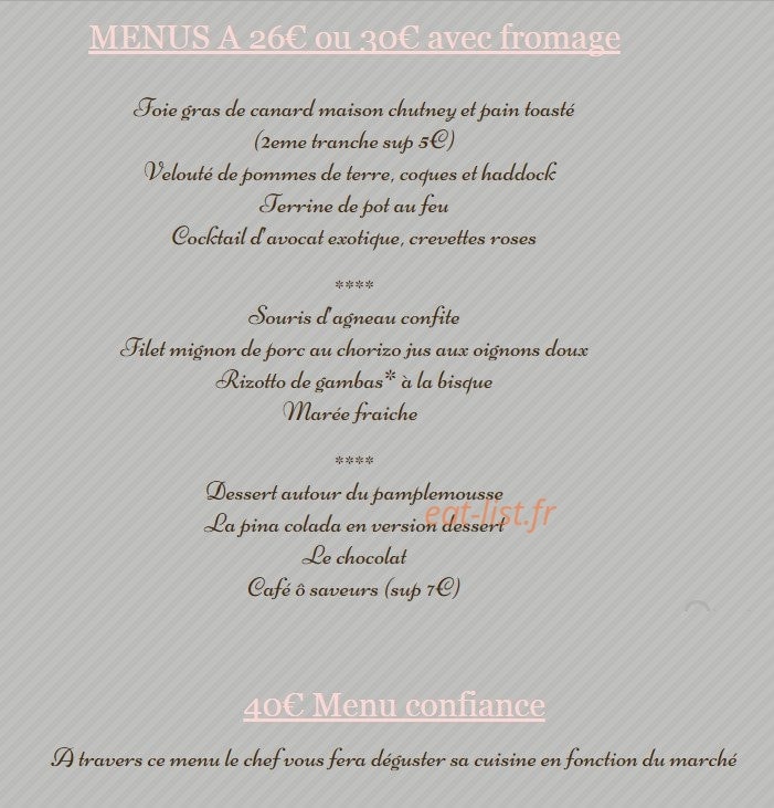 Ô Saveurs — carte page 1