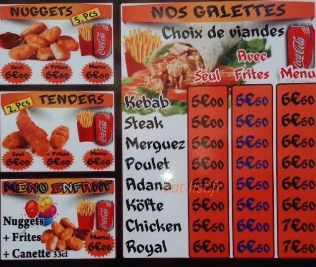 Paradis Kebab — carte page 3