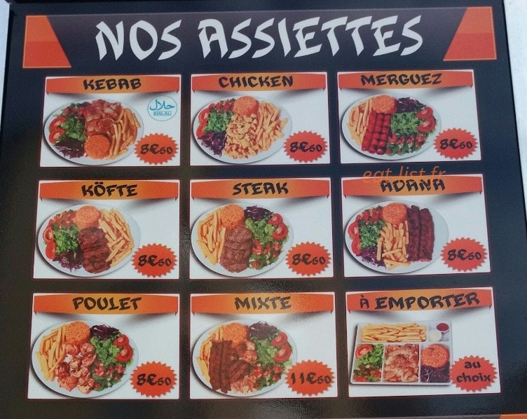 Paradis Kebab — carte page 1
