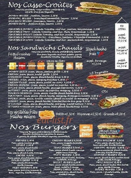Pizza Burger — carte page 3