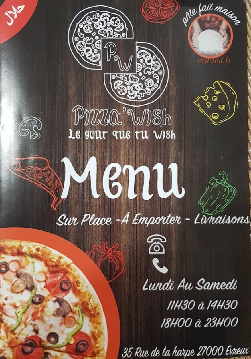 Pizza'wish — carte page 1