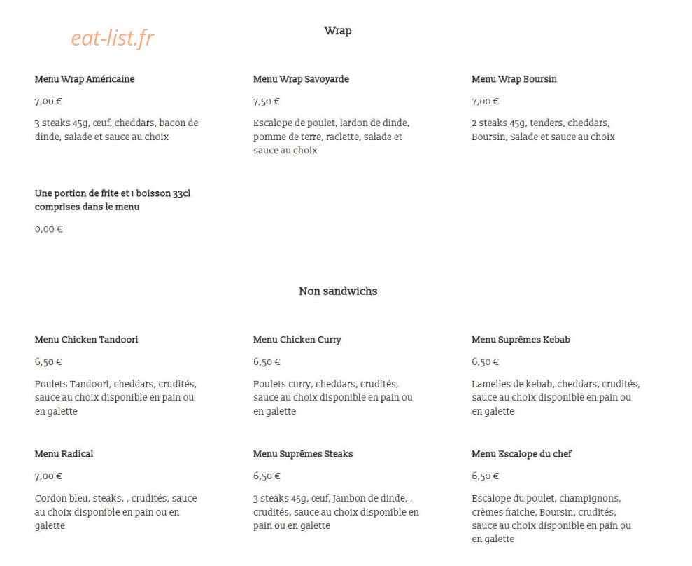 So Crêpes Burger — carte page 3