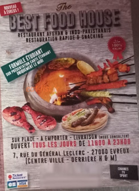The Best Food House — carte page 1