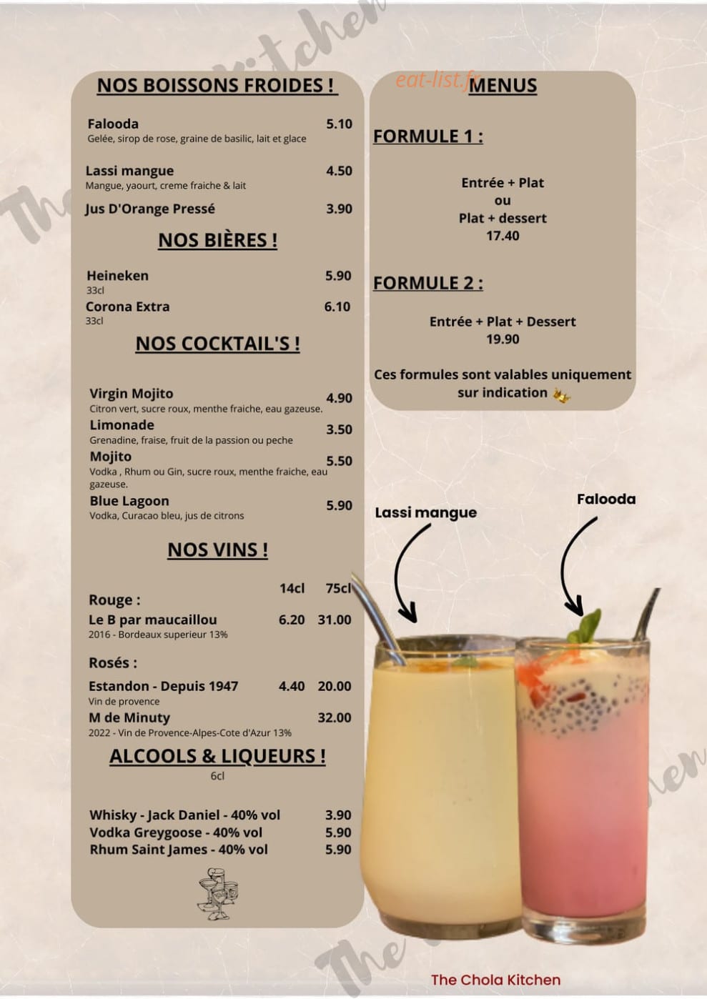 The Chola Kitchen — carte page 2