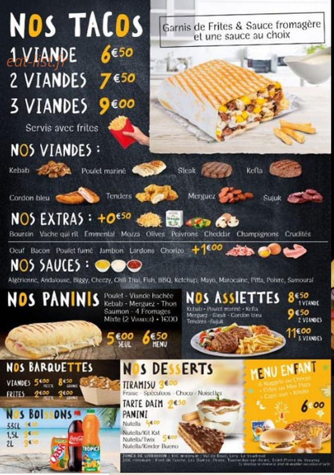 T'wich pizza — carte page 6