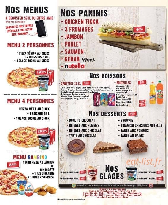 Délices Pizza — carte page 4