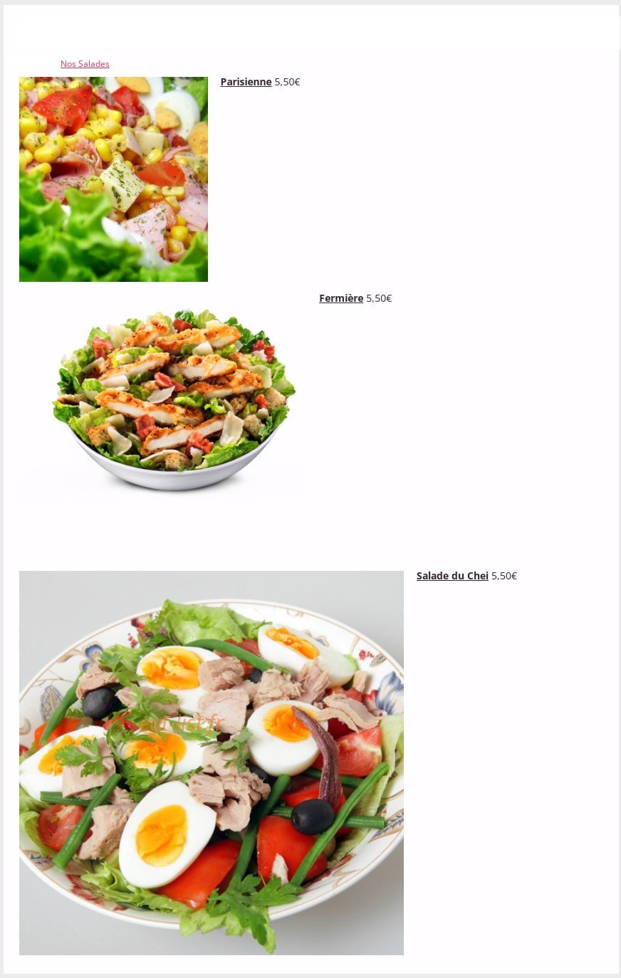 Just Food — carte page 9
