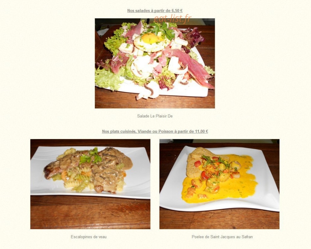 Le Plaisir De... — carte page 2