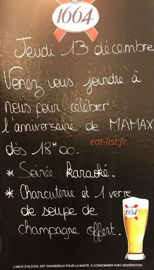 Mamax Café — carte page 1